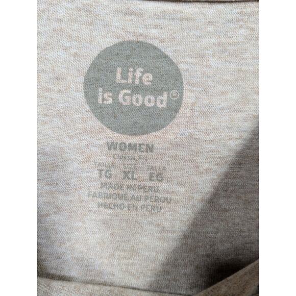 Life Is Good T Shirt Womens XL Graphic Tee Happy Hour Campfire Dog Classic Fit - Picture 3 of 11